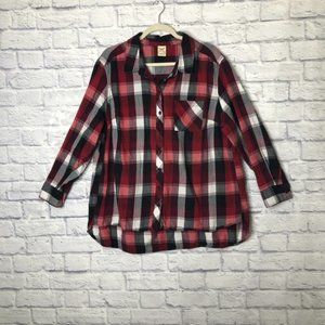 Faded Glory Ladies Full Button Down Flannel 2X